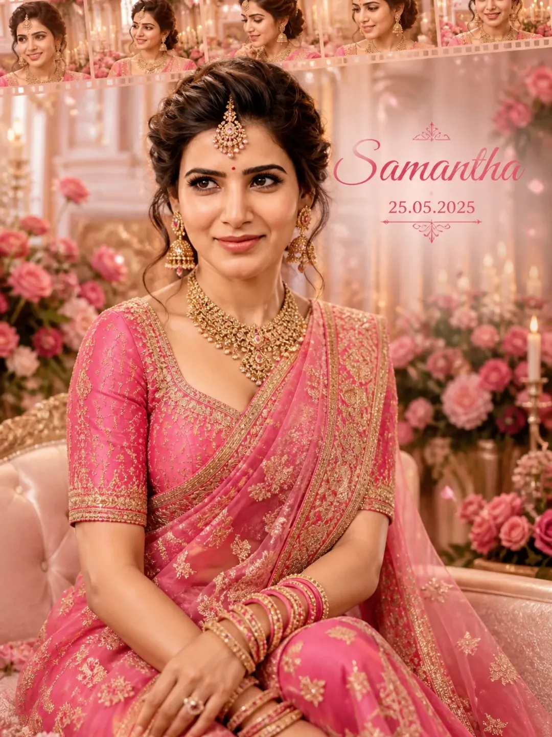 "Samantha’s Royal Bridal Elegance ✨🌸"