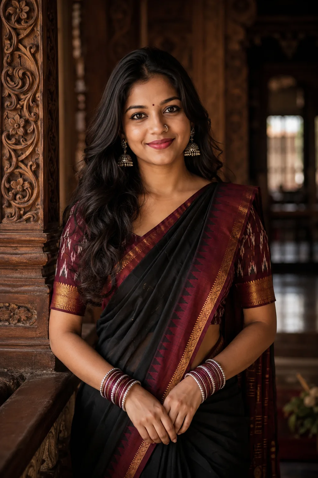 Heritage Beauty in Black Silk Saree
