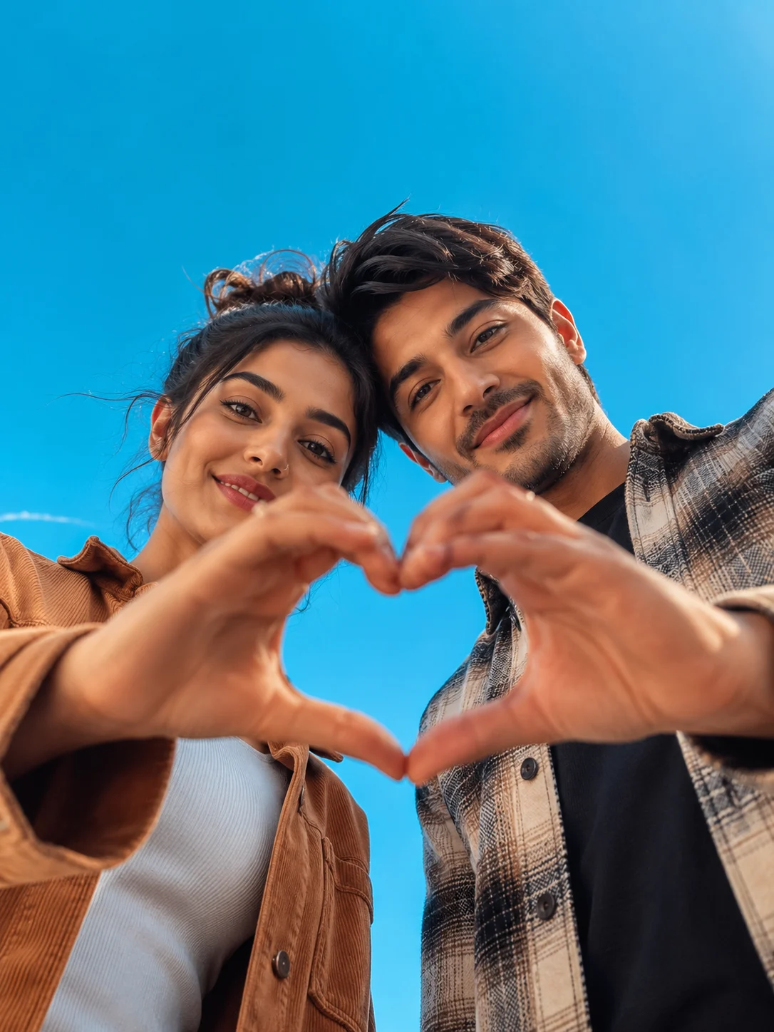 "Love Framed by the Sky 💙 | A Perfect Heart-Shaped Moment"