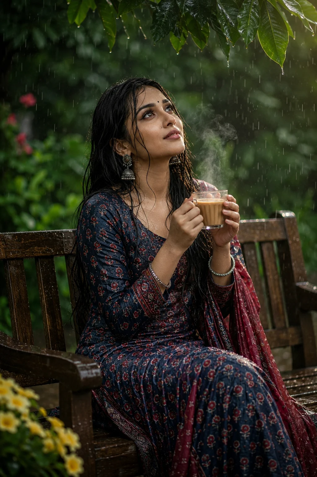 Elegant Woman in the Rain