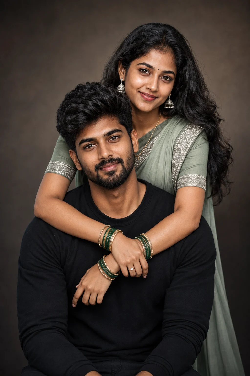 Timeless Color Portrait of a Loving South Indian Couple
