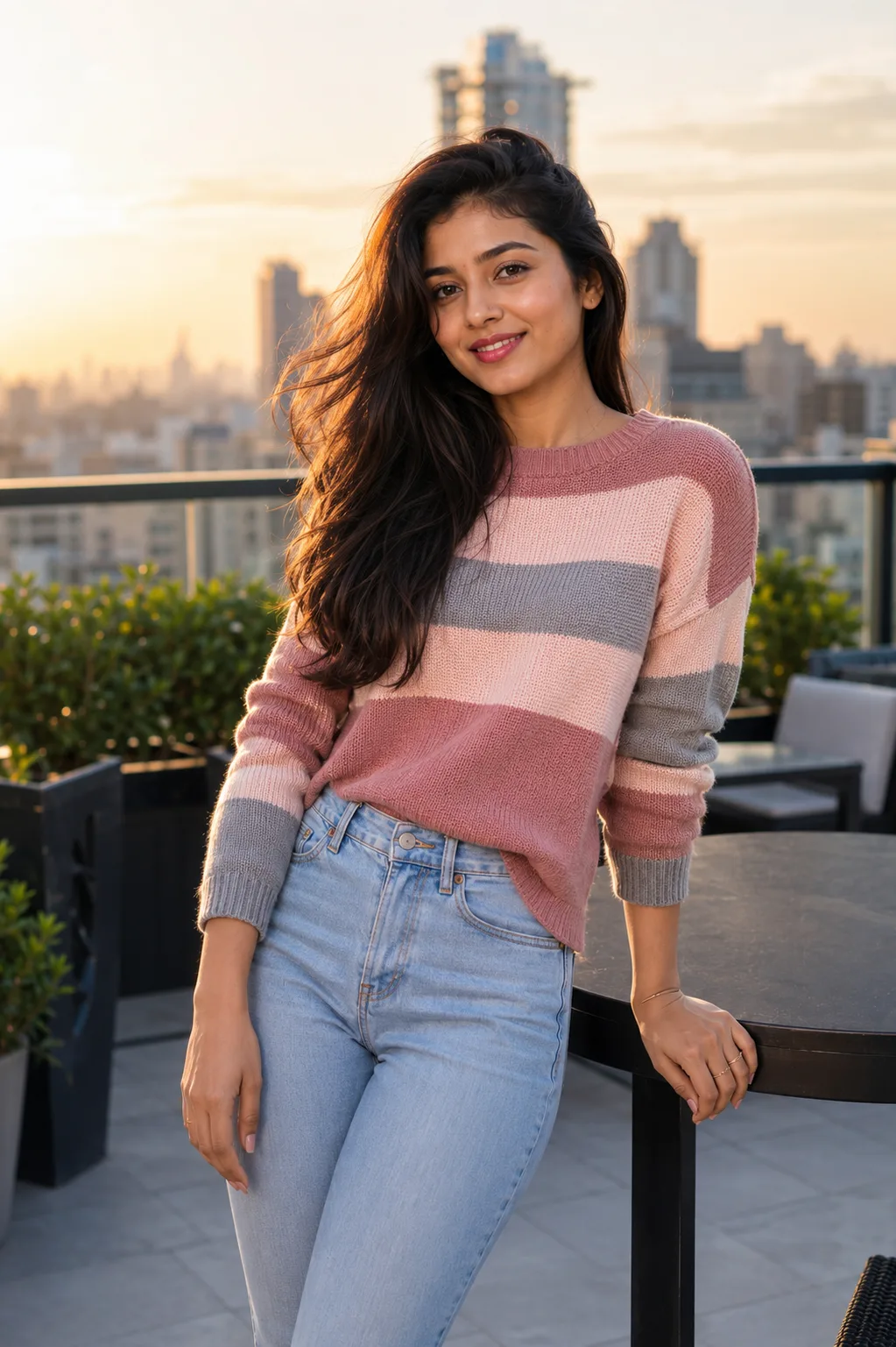 "Pastel Perfection on the Rooftop"