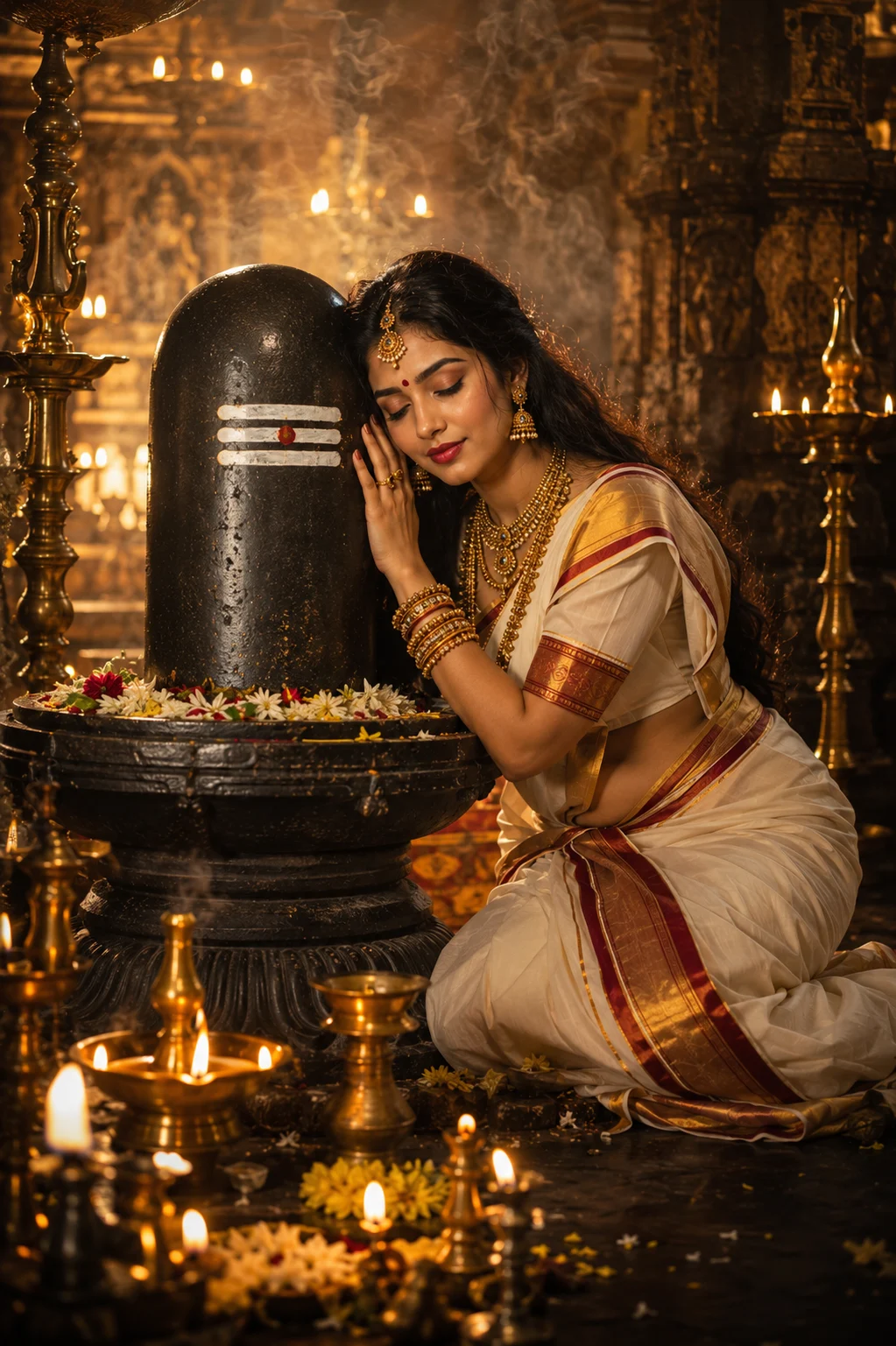 "Eternal Devotion at the Sacred Shiva Shrine"