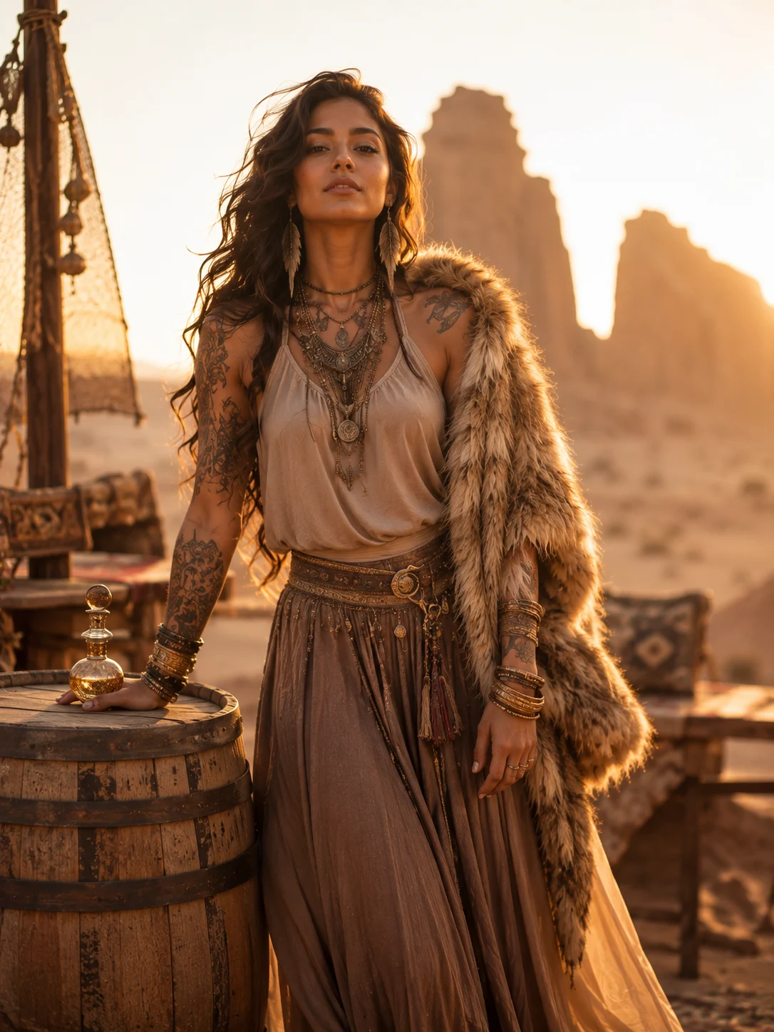 "Carrying the spirit of the desert, where every grain of sand tells a story of f