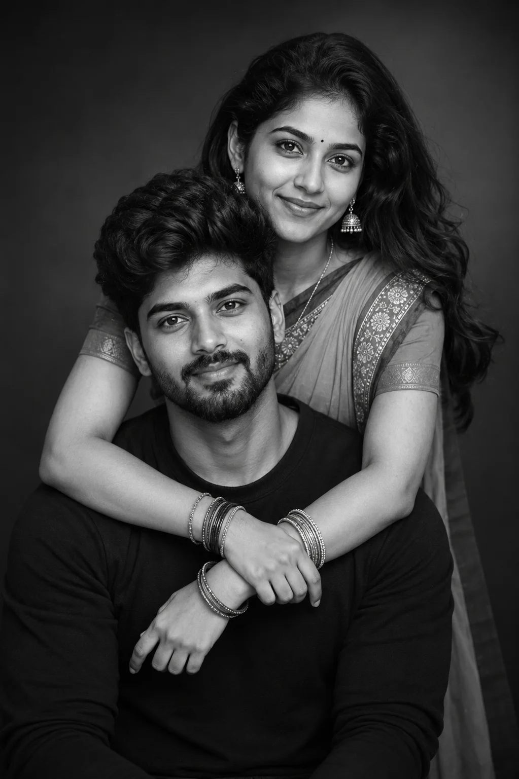 Timeless Black & White Portrait of a Loving Couple
