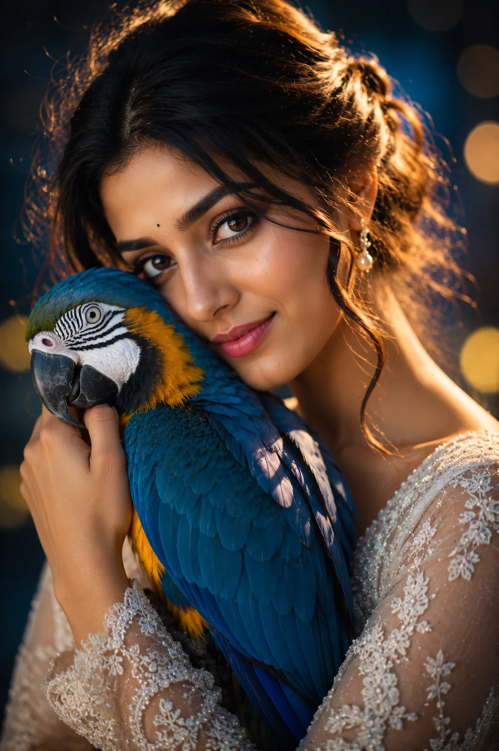 "A Soulful Portrait with a Blue-and-Gold Macaw"