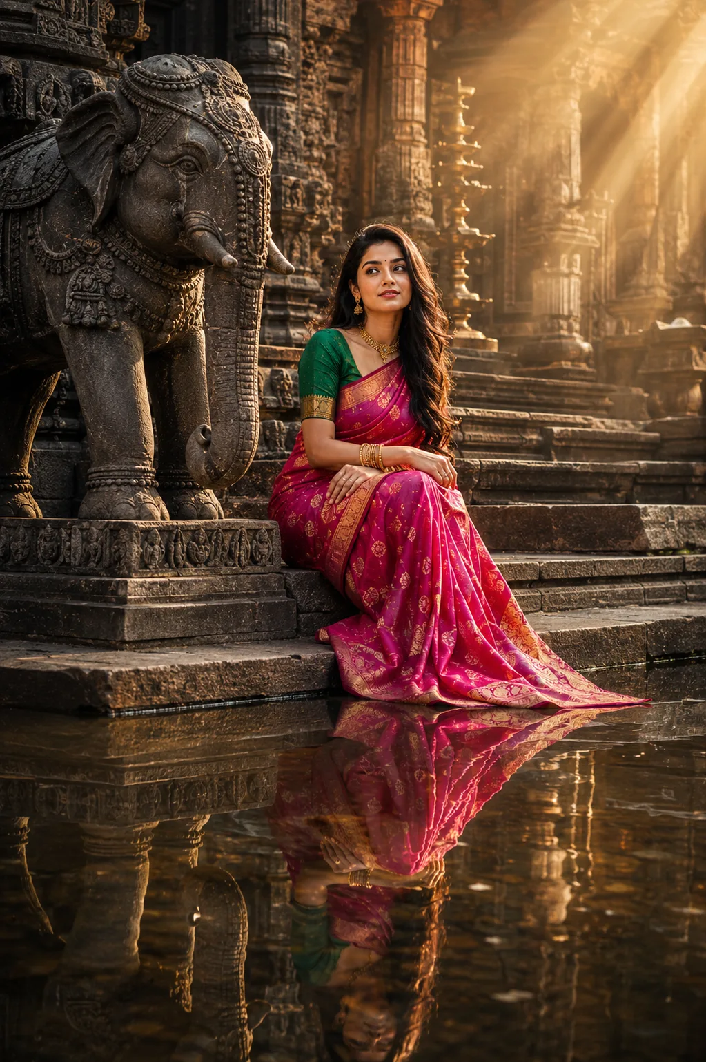"Royal Grace in the Temple Courtyard"