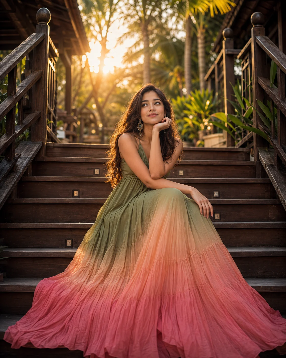 "Bathed in golden light, wrapped in elegance, and surrounded by serenity"