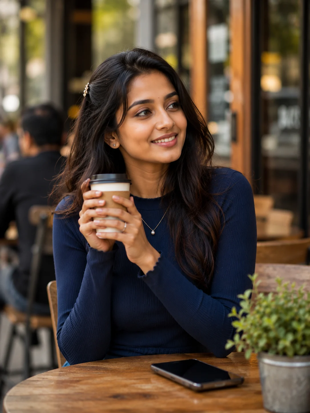"Sometimes all you need is a warm cup of coffee and a reason to smile."