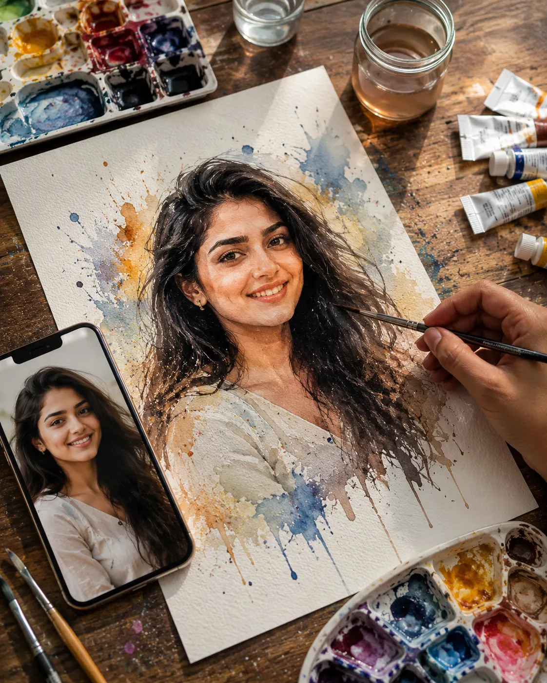"Art Bringing Life to a Portrait"