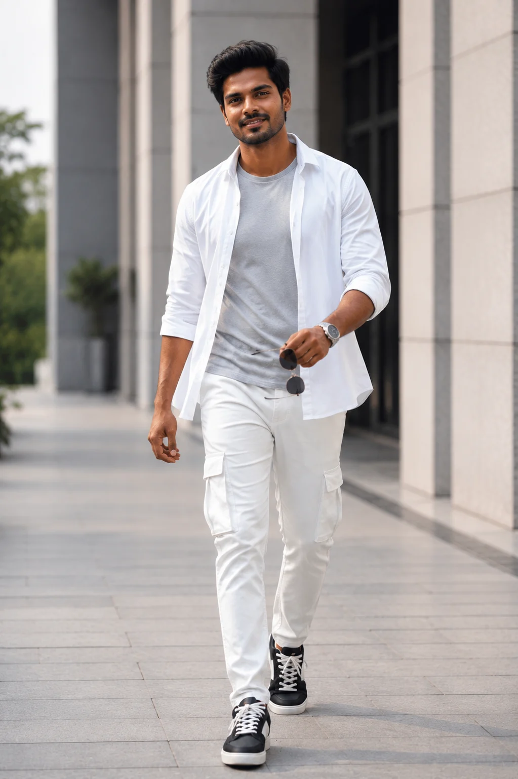 Gentleman in White Streetwear