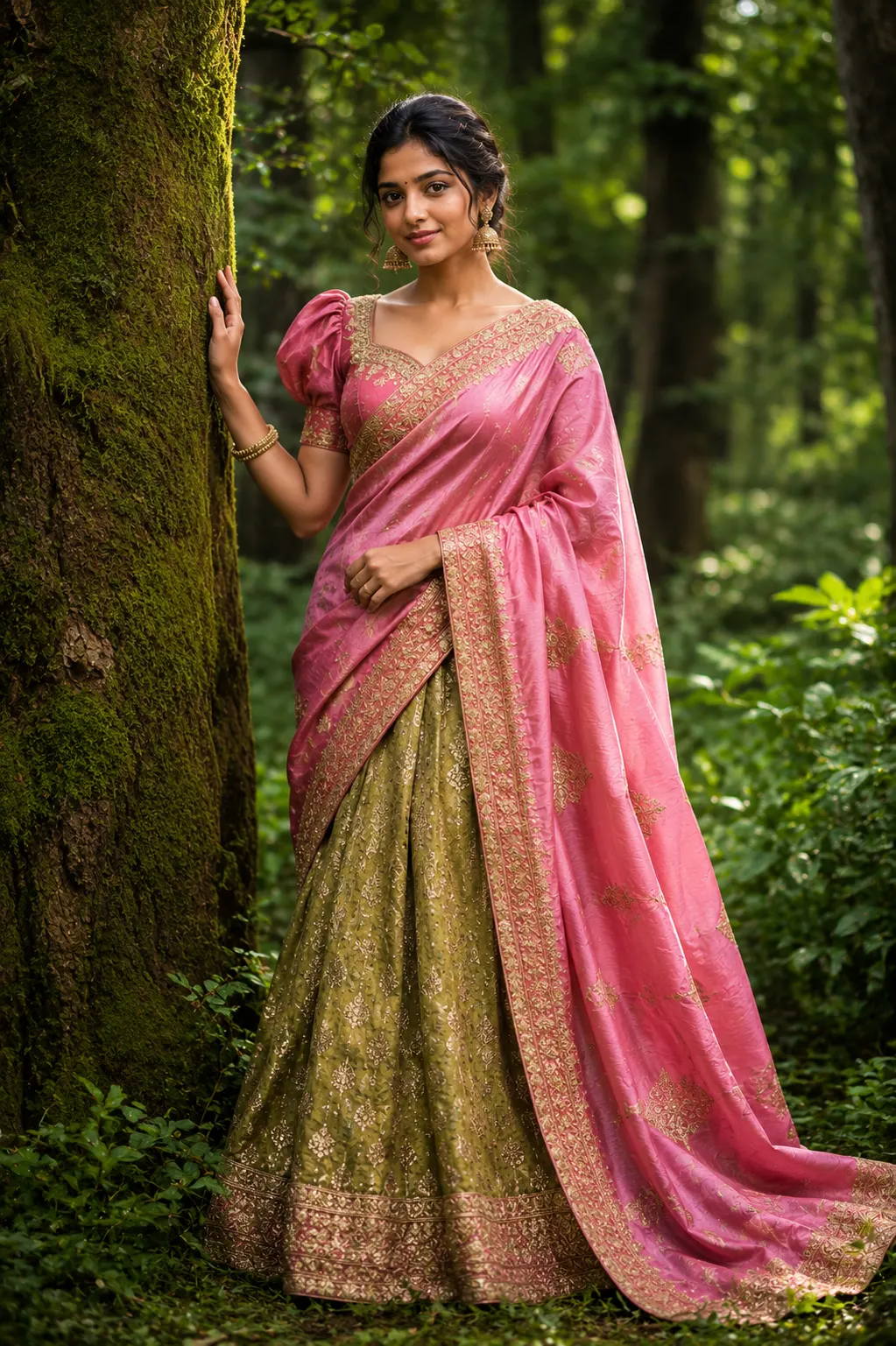 "Nature's Muse in Pink & Gold"