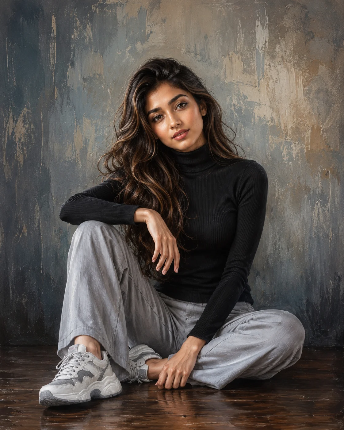 "Quiet Confidence: Contemporary Portrait in Soft Tones"