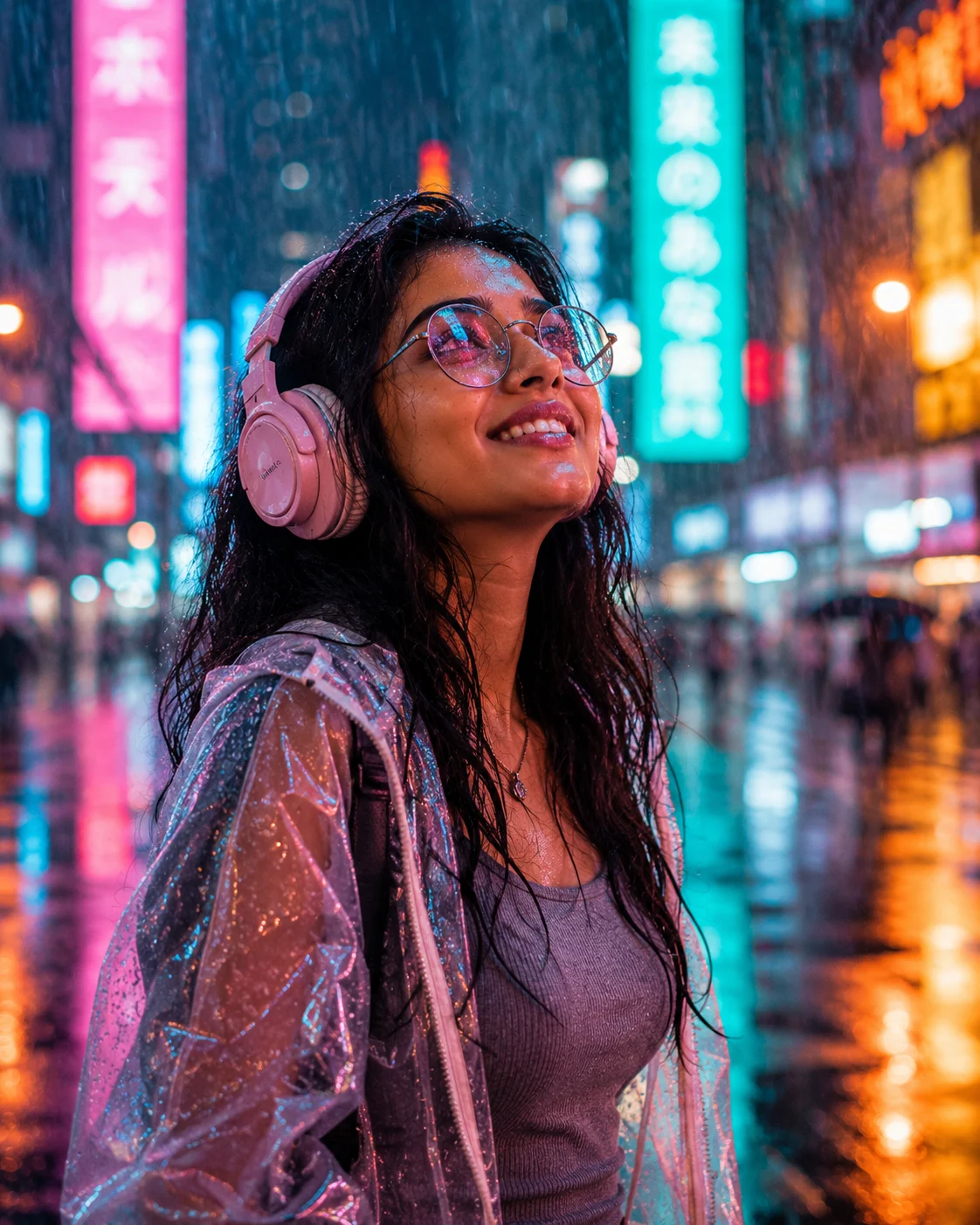 "Neon Dreams in the Rain"