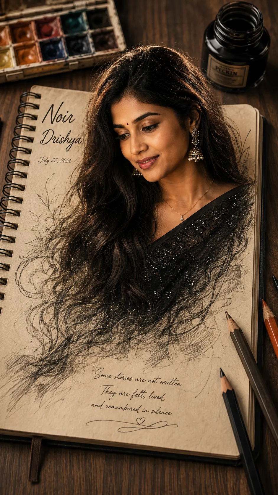 From Sketch to Reality – Cinematic Notebook Portrait
