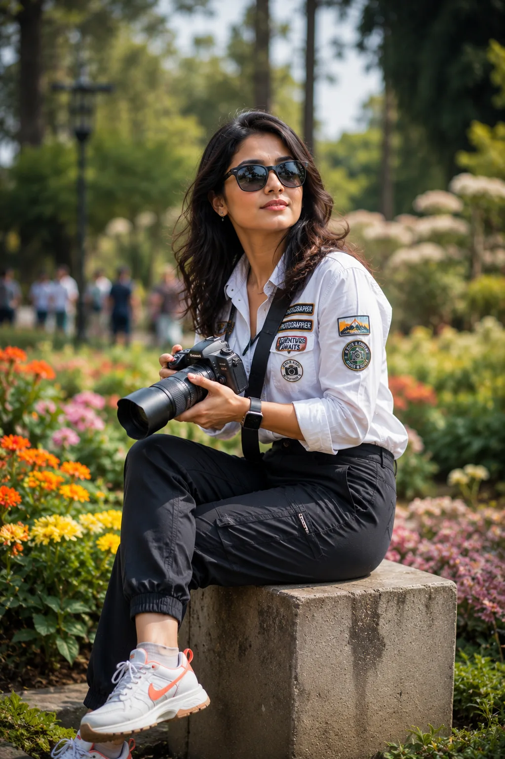 "Modern Photographer in the Garden"