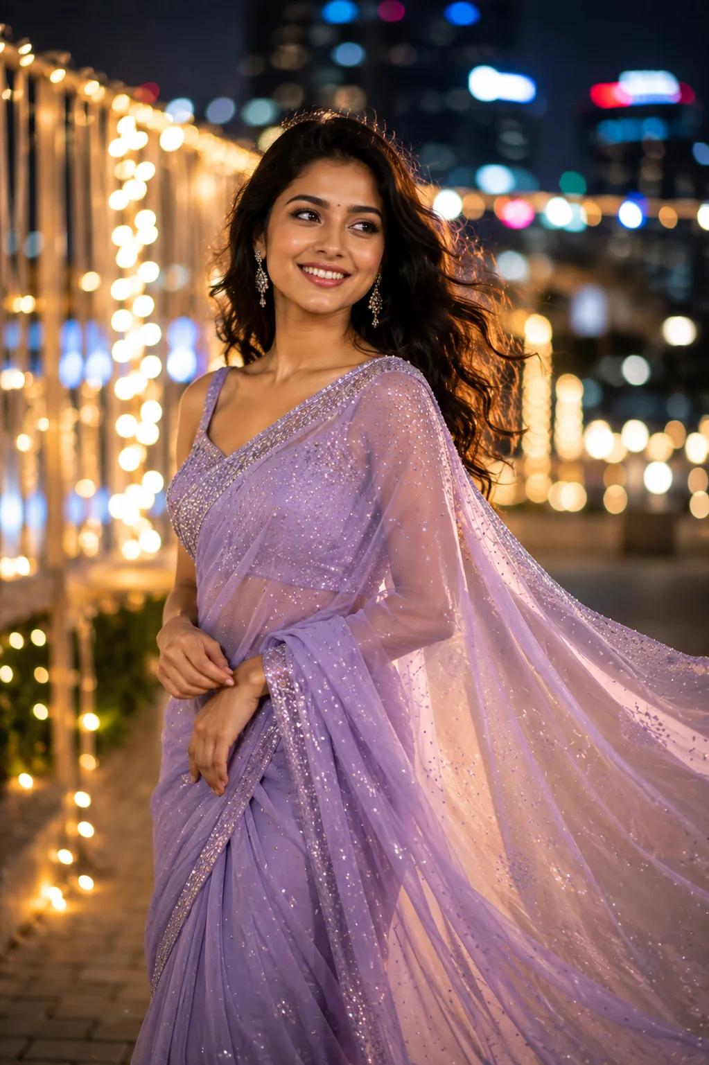 "Lavender Dreams Under City Lights"