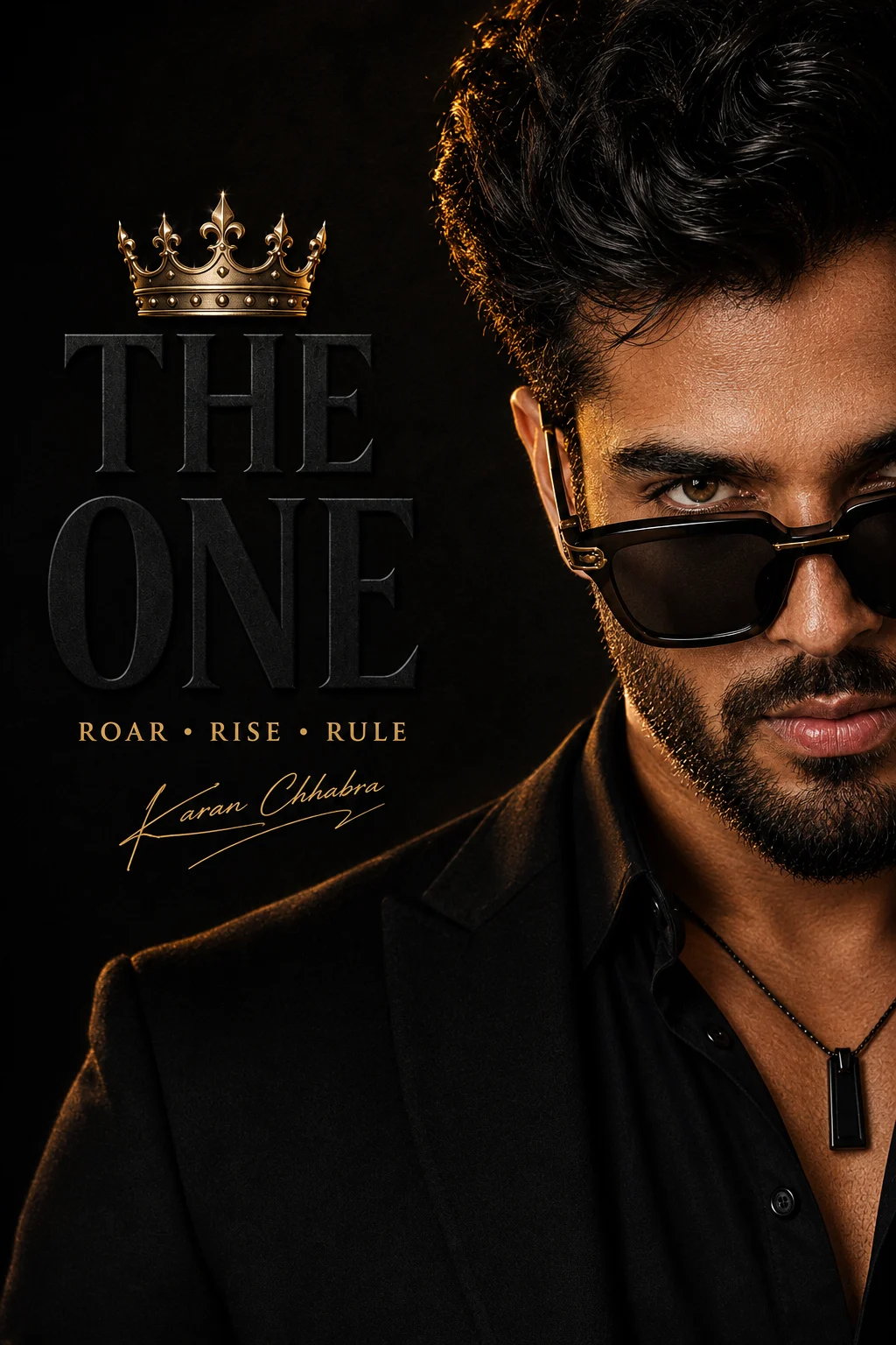 Luxury Black & Gold Editorial Portrait of a Powerful Gentleman